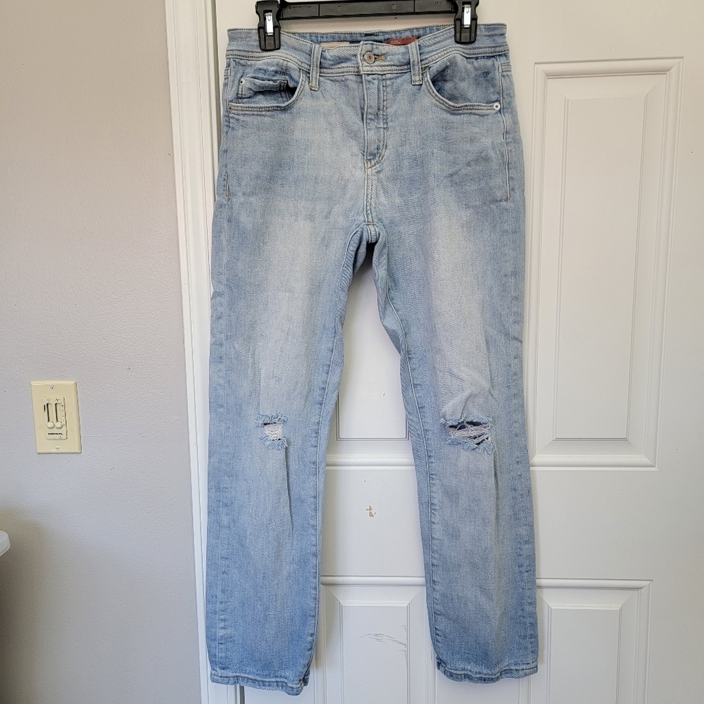 PILCRO Anthropologie Slim Boyfriend Crop Straight Leg Women's Distressed Size 29